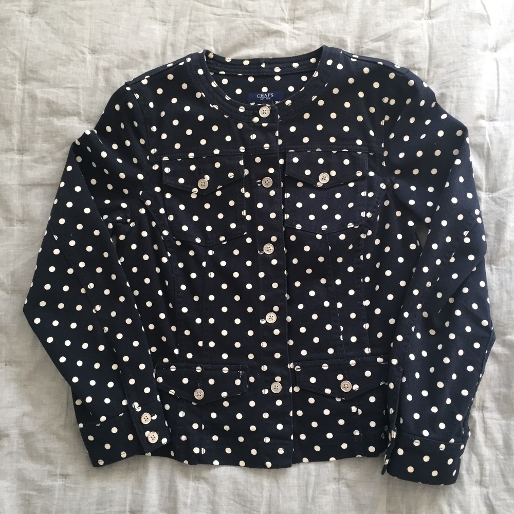 Chaps Polka Dot Denim Jacket